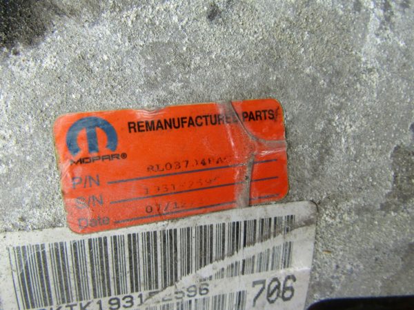 07-11 Jeep Wrangler 3.8 Auto Transmission OEM MOPAR Remanufactured 78k miles