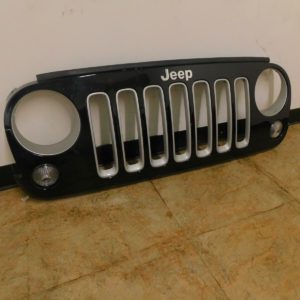 07-18 Jeep Wrangler JK OEM Black Dragon Grille with Silver Inserts and Emblem