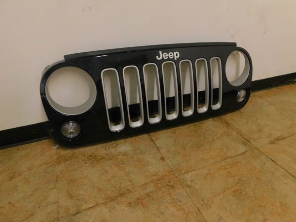 07-18 Jeep Wrangler JK OEM Black Dragon Grille with Silver Inserts and Emblem