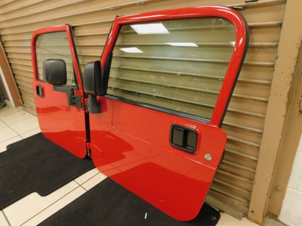 1997-2006 Jeep Wrangler TJ OEM FUll Steel Hard Doors Pair PR4 Red