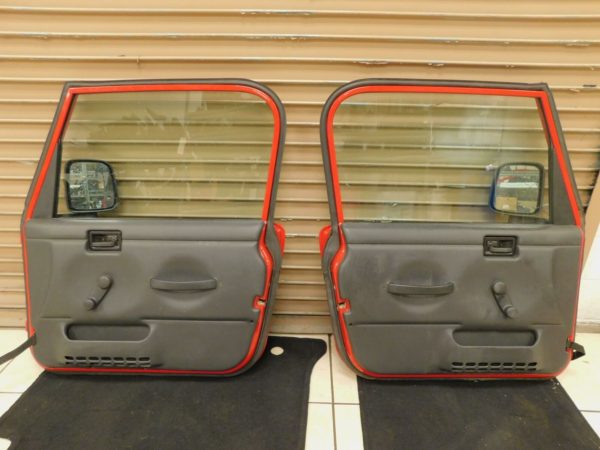 1997-2006 Jeep Wrangler TJ OEM FUll Steel Hard Doors Pair PR4 Red