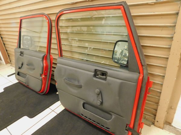 1997-2006 Jeep Wrangler TJ OEM FUll Steel Hard Doors Pair PR4 Red