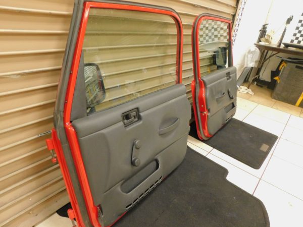 1997-2006 Jeep Wrangler TJ OEM FUll Steel Hard Doors Pair PR4 Red