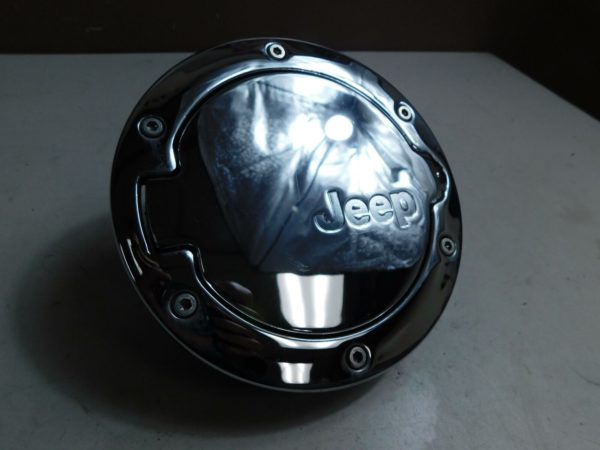 2007-2018 Jeep Wrangler JK OEM Chrome Gas Fuel Tank Door & Fuel Cap 82210284