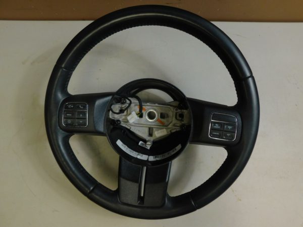 2011-2017 Jeep Wrangler JK JKU OEM Steering Wheel Leather Black 6DG55DX9AB