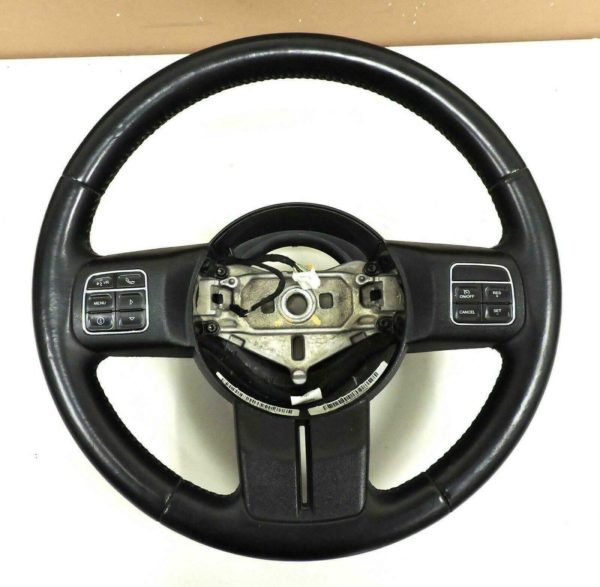 2011-2017 Jeep Wrangler JK JKU LEATHER Steering Wheel 1QJ88DX9AI OEM Black/BLCK